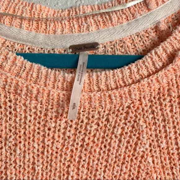 Free People Electric City Neon Orange Cozy Knit Sweater Small - Picture 6 of 7